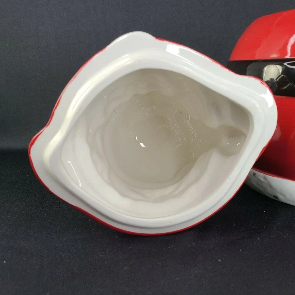 Pier 1 One Santa Claus Cookie Jar Christmas Holiday Earthenware Pottery Treat